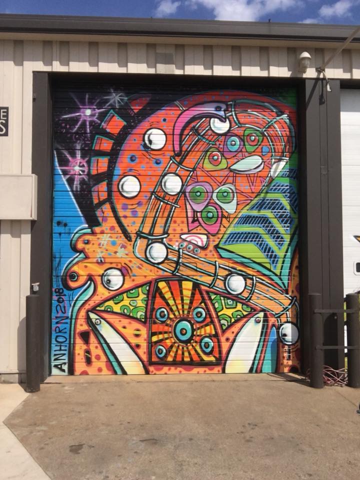 Pinball Graffiti Garage Door Mural