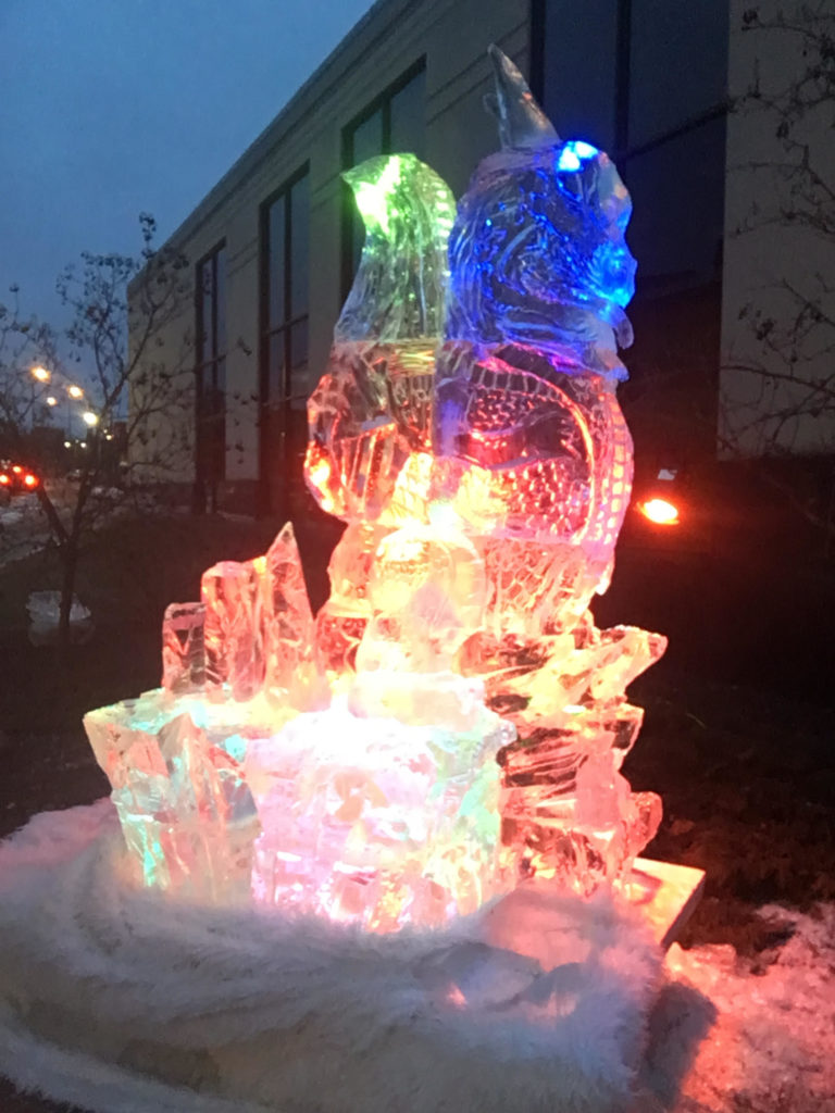 Ice Sculpture Lit